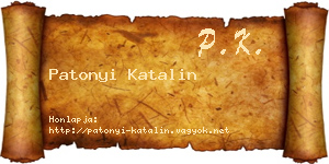 Patonyi Katalin névjegykártya