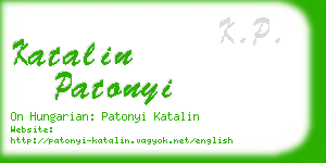 katalin patonyi business card